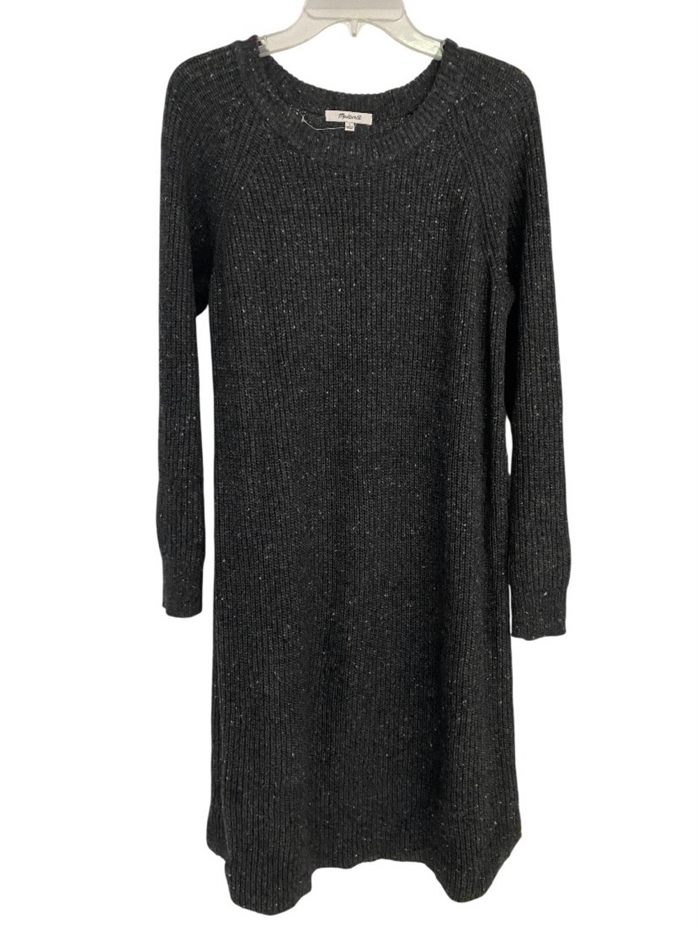 Madewell Black Flecked Knit Sweater Dress